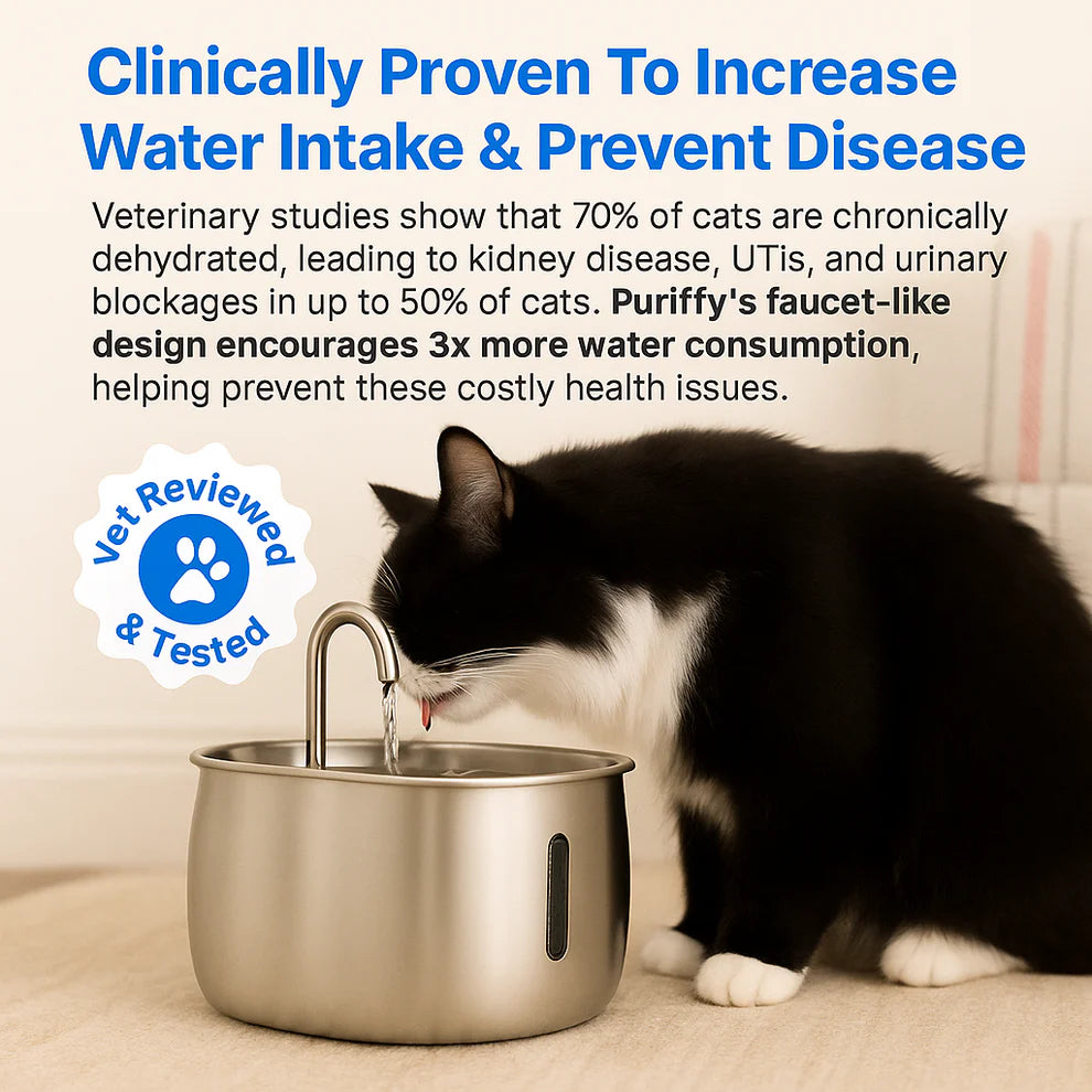 Protect your cat from dehydration and urinary emergencies with Purrify