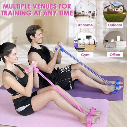 21 Fitness Resistance Bands-4 Tube Pedal Ankle Puller